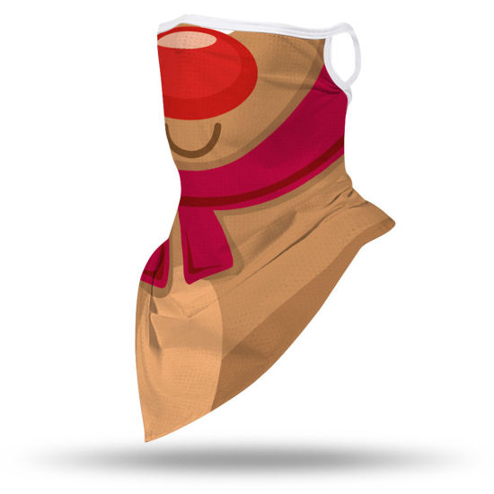 Bild von Terylen Erwachsener Winddichte staubdichte Gesichtsmaske für das Fahren im Freien Braun Weihnachten Rentier 45cm x 23cm, 1 Stück