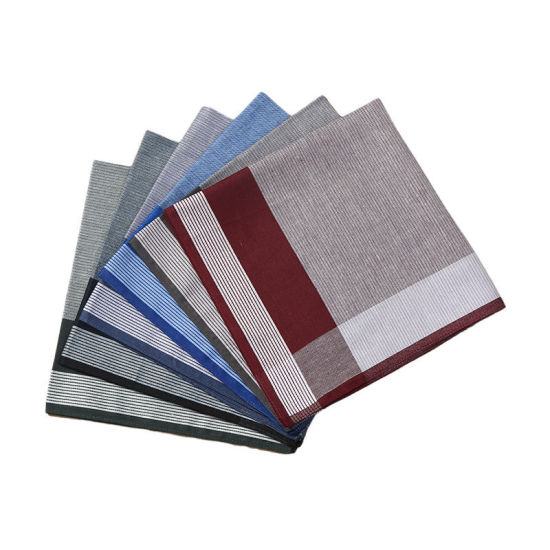 Изображение Cotton Men's Handkerchief Square Mixed Color 43cm x 43cm, 12 PCs