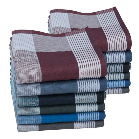 Изображение Cotton Men's Handkerchief Square Mixed Color 43cm x 43cm, 12 PCs