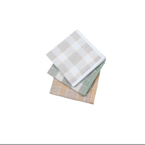 Bild von Baumwolle für Herren Taschentuch Quadrat Gitter Mix Farben 43cm x 43cm, 12 Strange