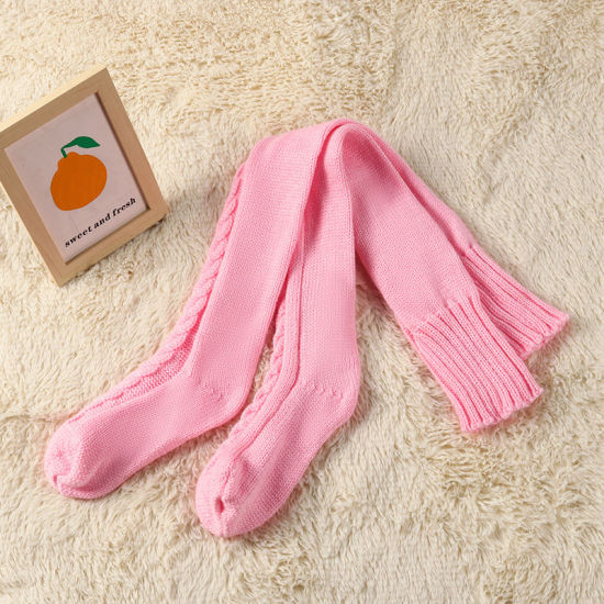 Picture of Mohair Knit High Stockings Over The Knee Socks Light Pink 75cm, 1 Pair