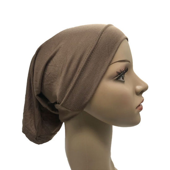 Picture of Modal Turban Hooded Hat Scarf Brown 30cm x 22cm, 1 Piece