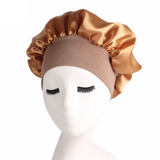 Picture of Golden - Night Sleep Hat Cap Bonnet With Wide Elastic Band For Women, 1 Piece