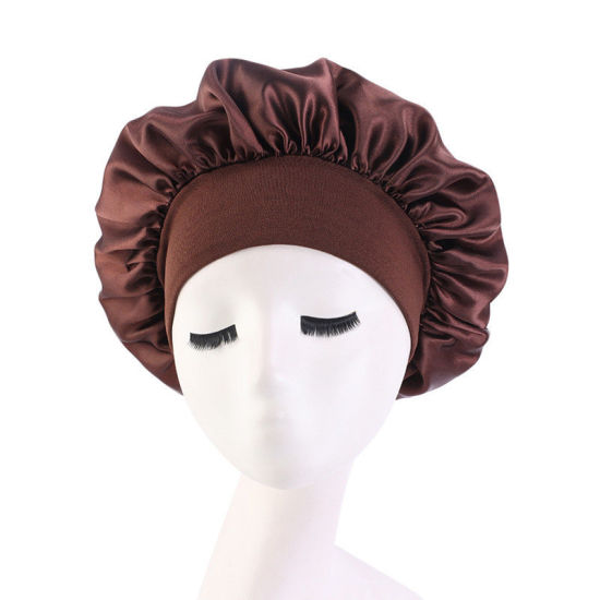Picture of Coffee - Night Sleep Hat Cap Bonnet With Wide Elastic Band For Women, 1 Piece