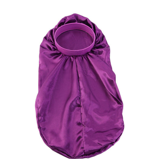Picture of Purple - Night Sleep Hat Long Cap Bonnet With Wide Elastic Band For Women, 1 Piece