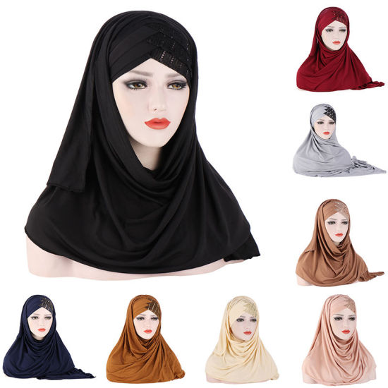 Picture of Navy Blue - Women Muslim Hijab Head Scarf Hat, 1 Piece