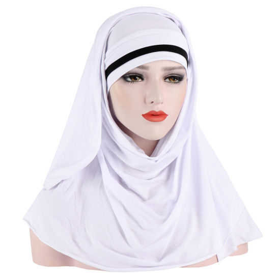 Bild von Weiß - Frauen Muslimische Hijab Kopftuch Hut, 1 Stück