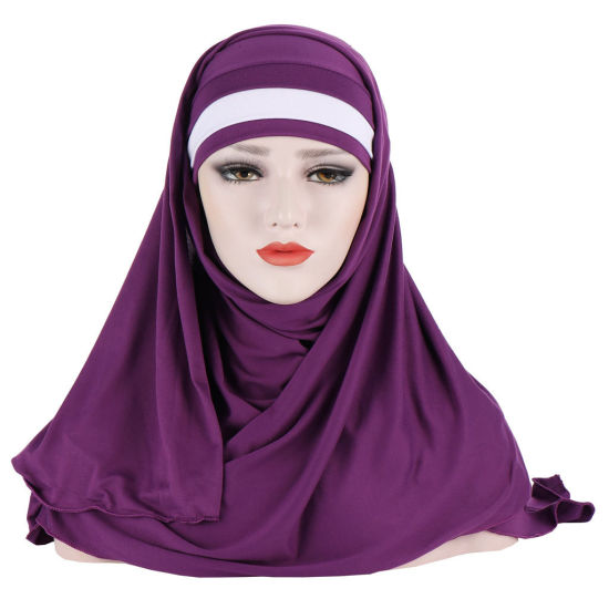 Bild von Marineblau - Frauen Muslimische Hijab Kopfschal Hut, 1 Stück