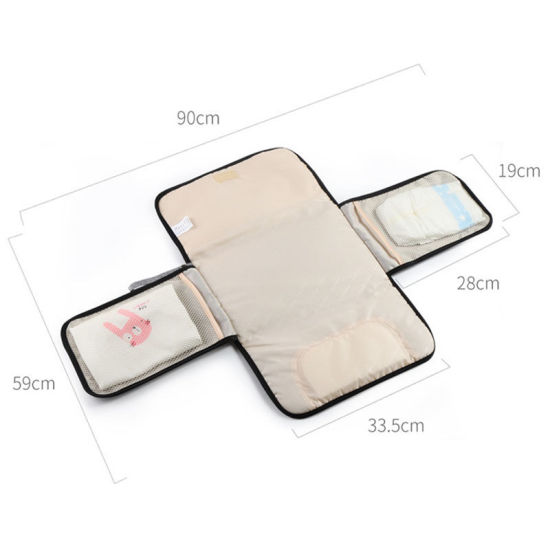 Picture of Dark Red - Waterproof Portable Multifunction Diaper Changing Bag Pad Baby Mom Clean Hand Folding Mat Infant Care Products 33.5x21x1cm, 1 Piece