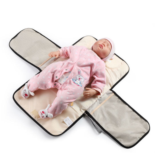 ダークレッド-防水ポータブル多機能おむつ交換バッグパッドベビーママクリーンハンド折りたたみマット幼児ケア製品33.5x21x1cm、1個 の画像