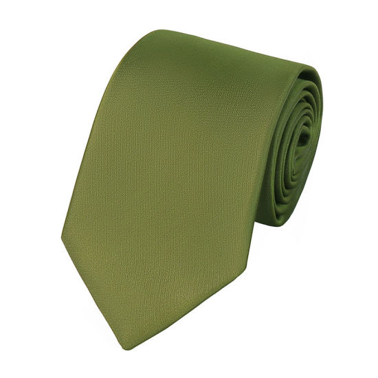 Picture of Army Green - Men's Solid Color Glossy Tie Necktie Suit Accessories 147x8cm, 1 Piece
