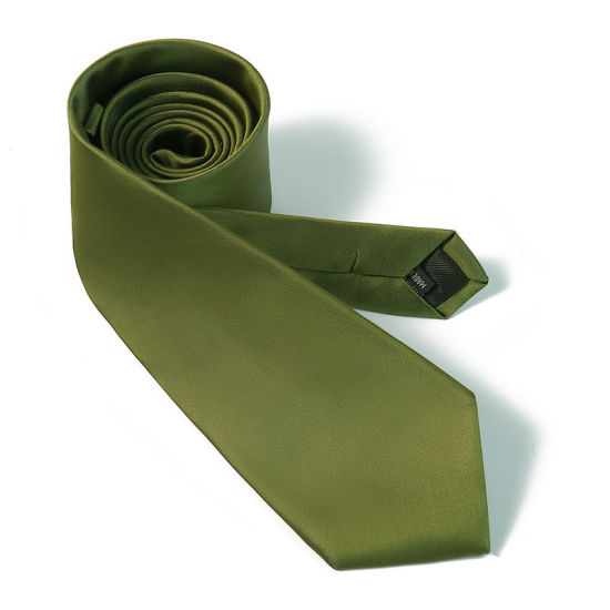 Изображение Army Green - Men's Solid Color Glossy Tie Necktie Suit Accessories 147x8cm, 1 Piece