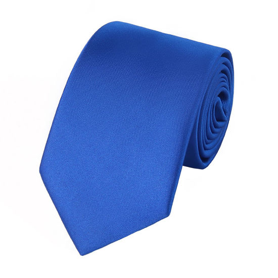 Picture of Royal Blue - Men's Solid Color Glossy Tie Necktie Suit Accessories 147x8cm, 1 Piece