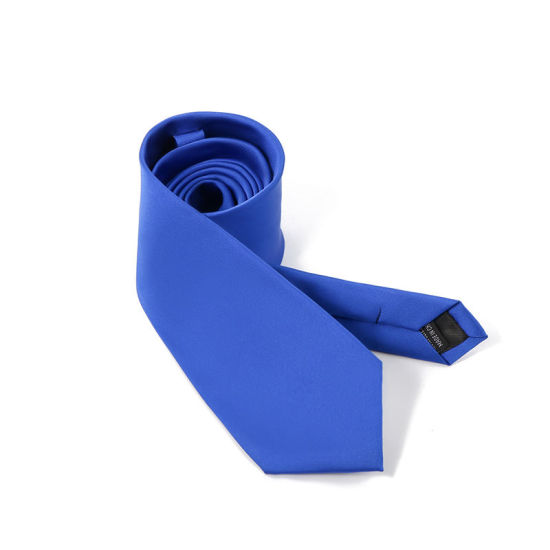 Изображение Royal Blue - Men's Solid Color Glossy Tie Necktie Suit Accessories 147x8cm, 1 Piece