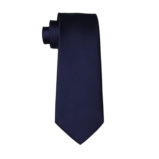 Изображение Navy Blue - Men's Solid Color Glossy Tie Necktie Suit Accessories 147x8cm, 1 Piece