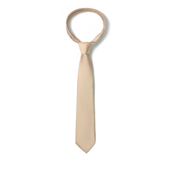 Изображение Champagne - Men's Solid Color Glossy Tie Necktie Suit Accessories 147x8cm, 1 Piece