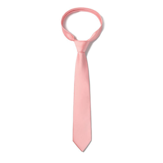 Image de Rose - Accessoires de costume de cravate brillante de couleur unie pour hommes 147x8cm, 1 pièce