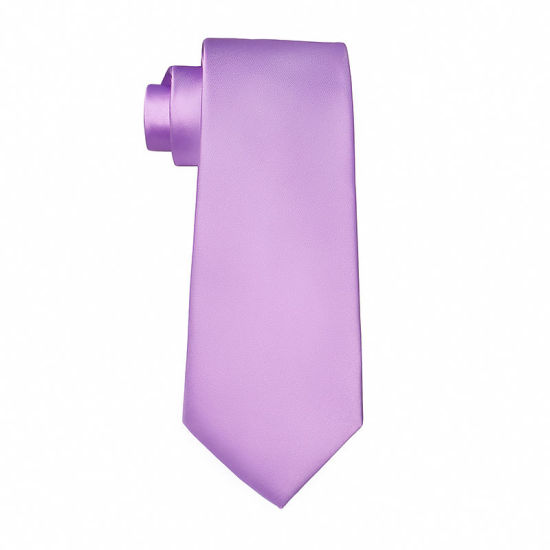 Image de Violet - Accessoires de costume de cravate brillante de couleur unie pour hommes 147x8cm, 1 pièce