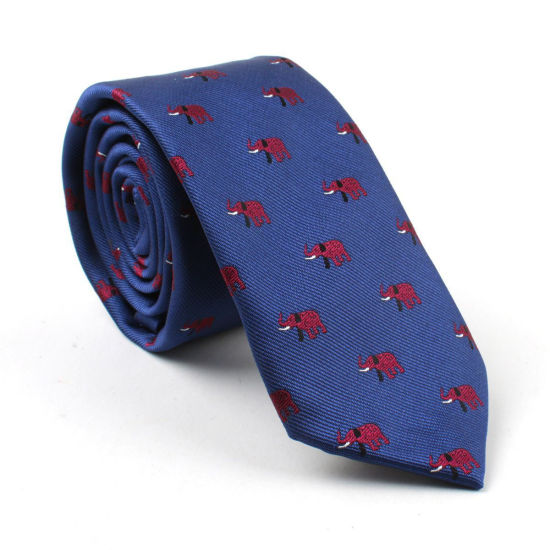 Bild von Blau - Elephant Polyester Herren Jacquard Krawatte Anzug Zubehör 145x6cm, 1 Stück