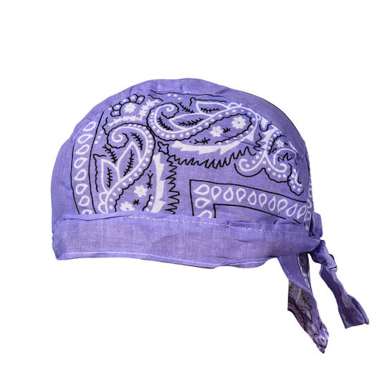 Picture of Mauve - 23# Unisex Paisley Printed Outdoor Cycling Hat Tie Back M（56-58cm）, 1 Piece