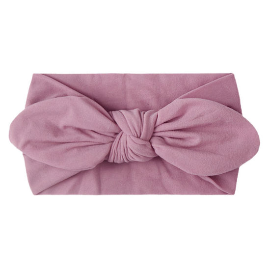Picture of Lavender Pink - Bow Nylon Elastic Headband For Baby Girls Newborn Infant 18x9cm, 1 Piece