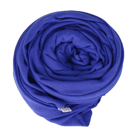 Picture of Royal Blue - 1# Modal Women's Hijab Scarf Wrap Solid Color Elastic Breathable 180x80cm, 1 Piece