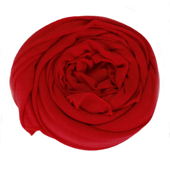 Picture of Red - 7# Modal Women's Hijab Scarf Wrap Solid Color Elastic Breathable 180x80cm, 1 Piece