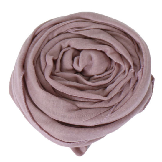 Picture of Pale Pinkish Gray - 14# Modal Women's Hijab Scarf Wrap Solid Color Elastic Breathable 180x80cm, 1 Piece