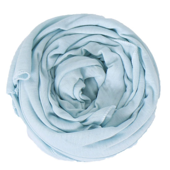 Picture of Mint Green - 15# Modal Women's Hijab Scarf Wrap Solid Color Elastic Breathable 180x80cm, 1 Piece