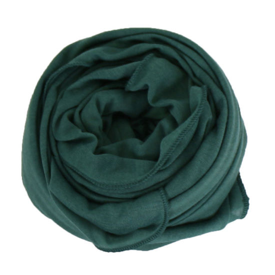 Picture of Green - 21# Modal Women's Hijab Scarf Wrap Solid Color Elastic Breathable 180x80cm, 1 Piece