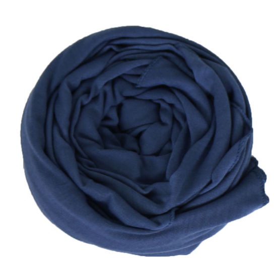 Picture of Blue - 26# Modal Women's Hijab Scarf Wrap Solid Color Elastic Breathable 180x80cm, 1 Piece