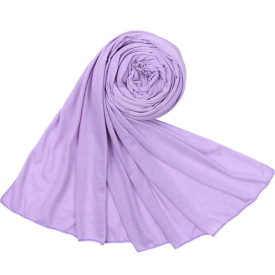 Picture of Mauve - 32# Modal Women's Hijab Scarf Wrap Solid Color Elastic Breathable 180x80cm, 1 Piece