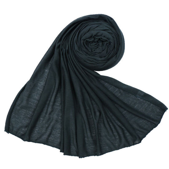 Picture of Dark Green - 35# Modal Women's Hijab Scarf Wrap Solid Color Elastic Breathable 180x80cm, 1 Piece