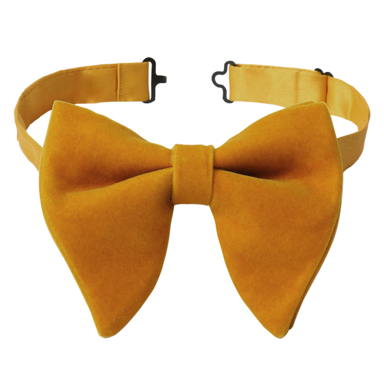 Изображение Ginger - 1# Velvet Bow Tie & Cufflinks & Handkerchief For Formal Suit Accessories 23x23cm - 1.6cm Dia., 1 Set