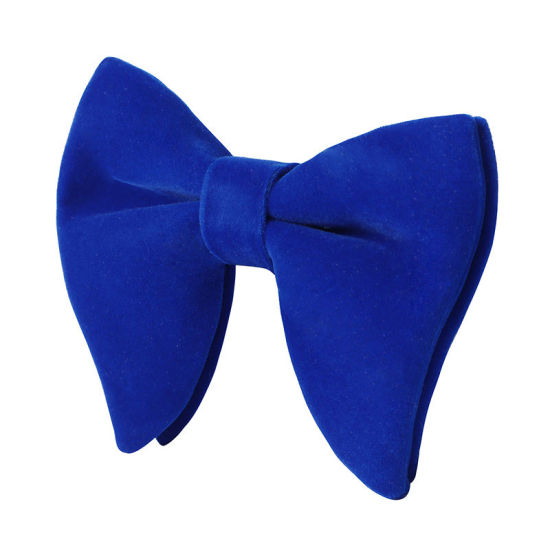Изображение Royal Blue - 6# Velvet Bow Tie & Cufflinks & Handkerchief For Formal Suit Accessories 23x23cm - 1.6cm Dia., 1 Set