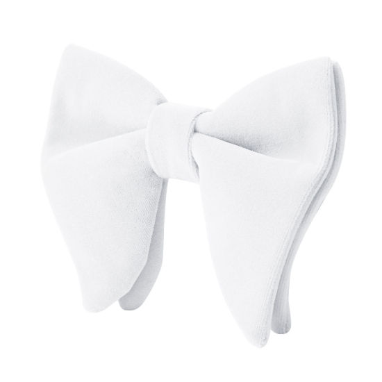 Immagine di White - 8# Velvet Bow Tie & Cufflinks & Handkerchief For Formal Suit Accessories 23x23cm - 1.6cm Dia., 1 Set