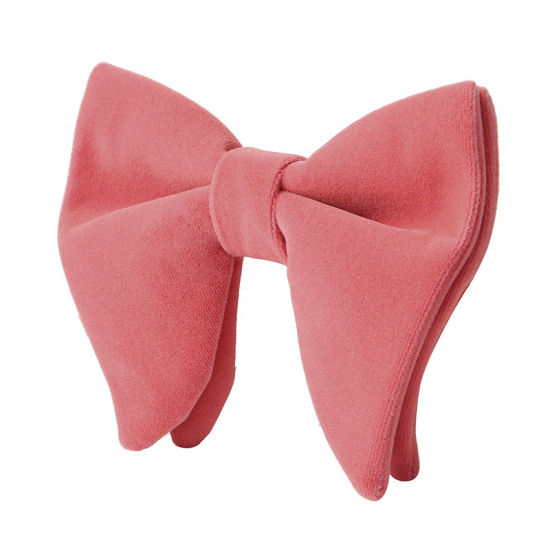 Изображение Orange Pink - 9# Velvet Bow Tie & Cufflinks & Handkerchief For Formal Suit Accessories 23x23cm - 1.6cm Dia., 1 Set