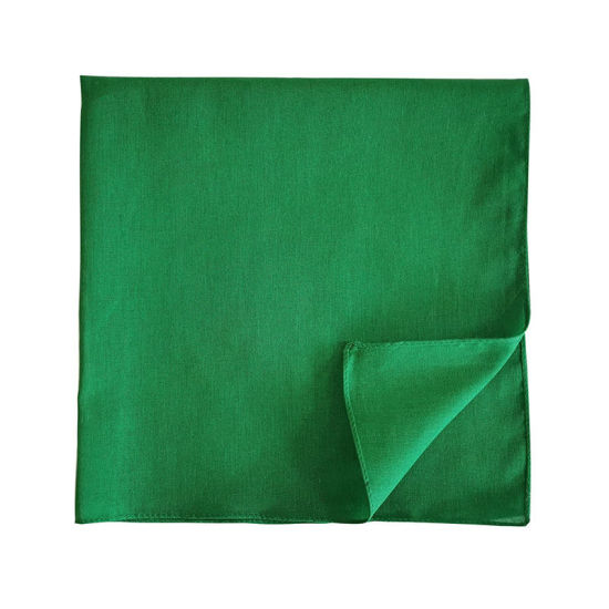 Изображение Green - 3# Cotton Unisex Square Handkerchief Kerchief Bandanas Solid Color 54x54cm, 1 Piece