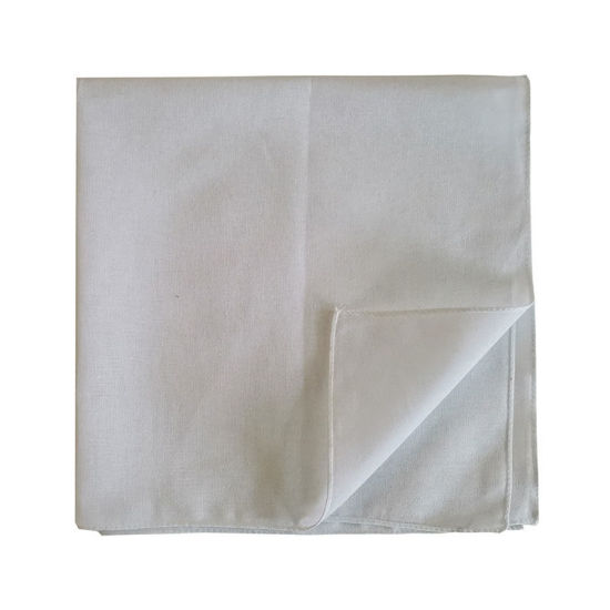 Изображение White - 5# Cotton Unisex Square Handkerchief Kerchief Bandanas Solid Color 54x54cm, 1 Piece