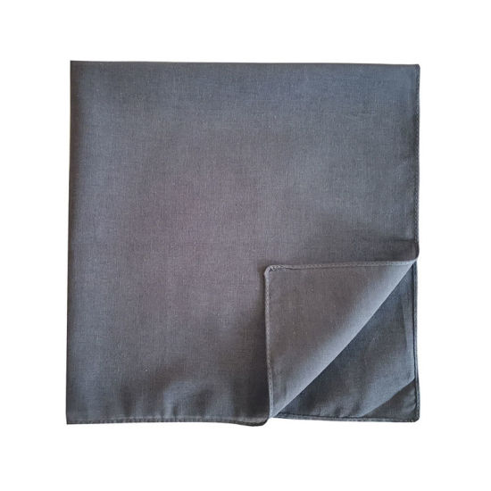 Picture of Gray - 7# Cotton Unisex Square Handkerchief Kerchief Bandanas Solid Color 54x54cm, 1 Piece
