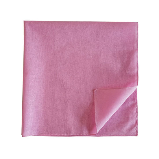 Picture of Pink - 11# Cotton Unisex Square Handkerchief Kerchief Bandanas Solid Color 54x54cm, 1 Piece