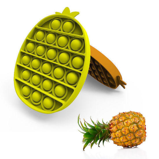 Picture of At Random - 35# Pineapple Silicone Push Bubble Popper Reliver Stress Educational Toys For Children Adult Squeeze Fidget Sensory Toy 12.9x9.7cm, 1 Piece
