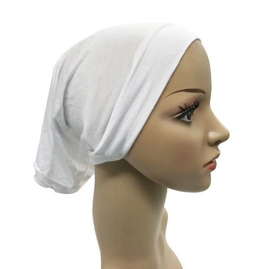 Picture of Cotton Women's Turban Hat Scarf White 30cm x 22cm, 1 Piece