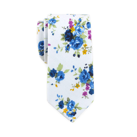 Image de Bleu - Accessoires de costume cravate en coton pour hommes 145x6cm, 1 pièce