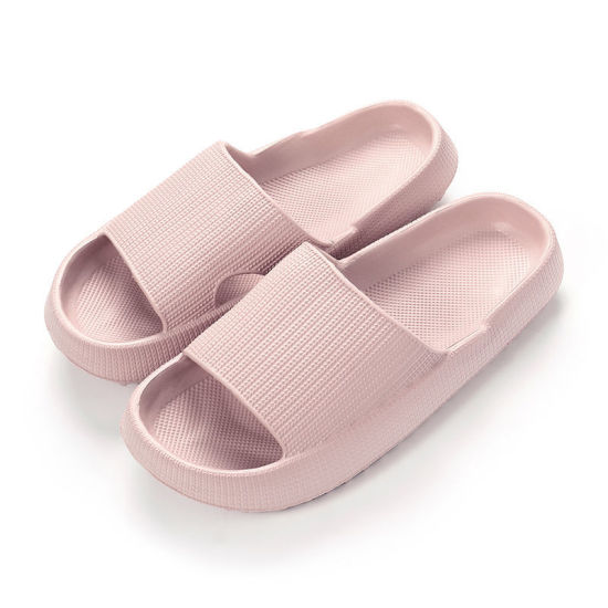 Imagen de Pink - 36/37 EVA Couple Indoor Bathroom Non-slip Thickened Soft-soled Shower Slippers, 1 Pair