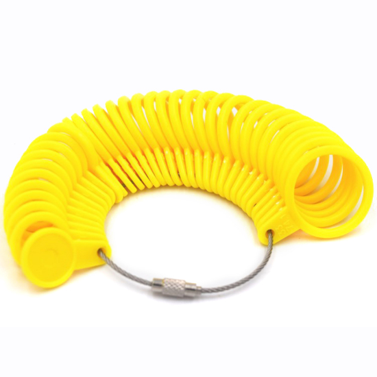 Изображение ABS Пластик Кольцевой измерительный инструмент, Желтый 50мм Dia, Размер HK 1 - 33, 1 ШТ