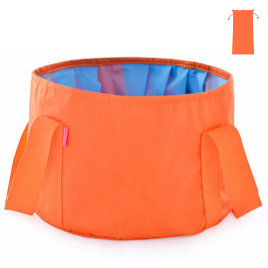 Picture of Nylon Storage Container Box Basket Orange Foldable 30cm x 20cm, 1 Piece