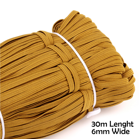 Picture of Polypropylene Fiber Multifunctional Elastic Band For Crafts Sewing Masks DIY Supplies Brown 6mm, 1 Roll (Approx 30 M/Roll)