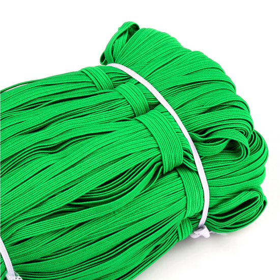 Bild von Polypropylenfaser Multifunktionales Gummiband zum Basteln Nähmasken DIY Zubehör Grün 6mm, 1 Rolle (Ca. 30 M/Rolle)