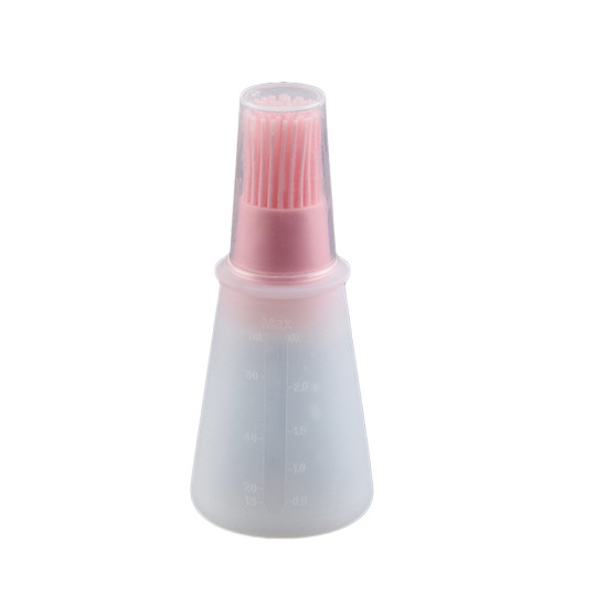 Picture of Light Pink - Silicone Oil Brush Bottle BBQ Basting Brush For Kitchen Grill Barbecue Baking Pastry